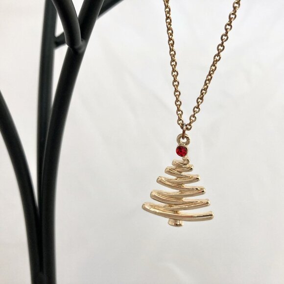 2/$20 Gold Tone Holiday/Christmas Tree Pendant Necklace - Picture 6 of 6